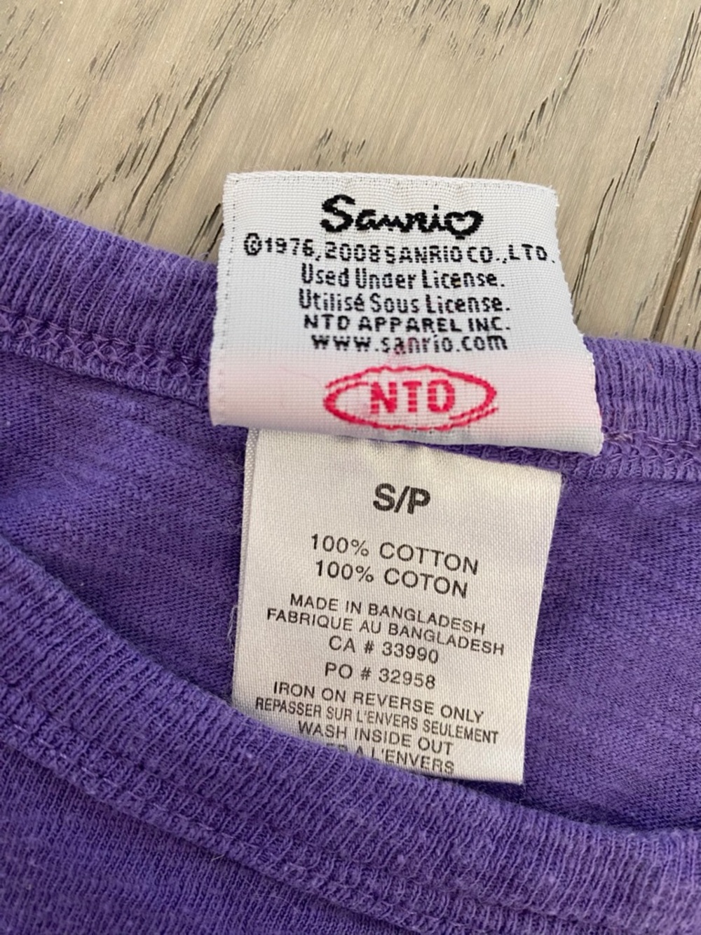 Y2K Women’s Hello Kitty Purple Graphic Tee - Picture 2 of 4